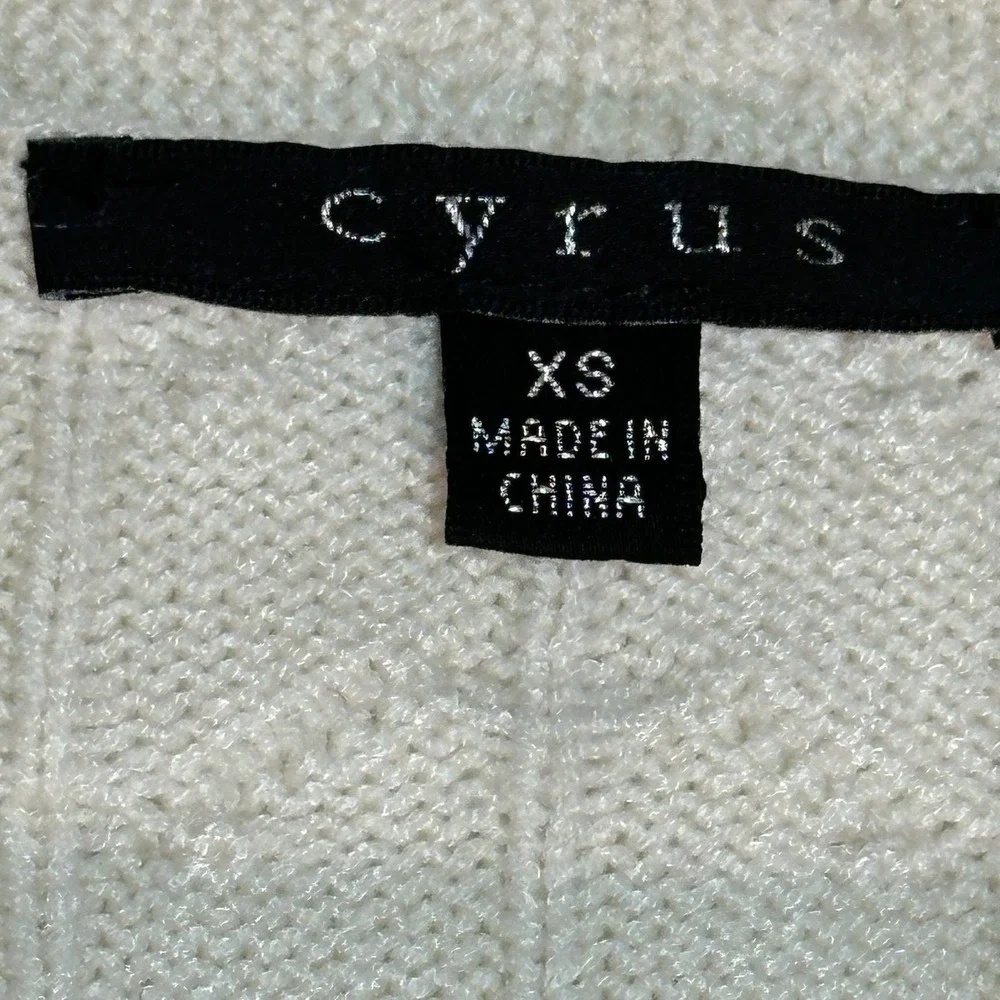 Cyrus Womens‎ Cream Cable Knit Open Front Shawl Cardigan Sweater XS E551963E